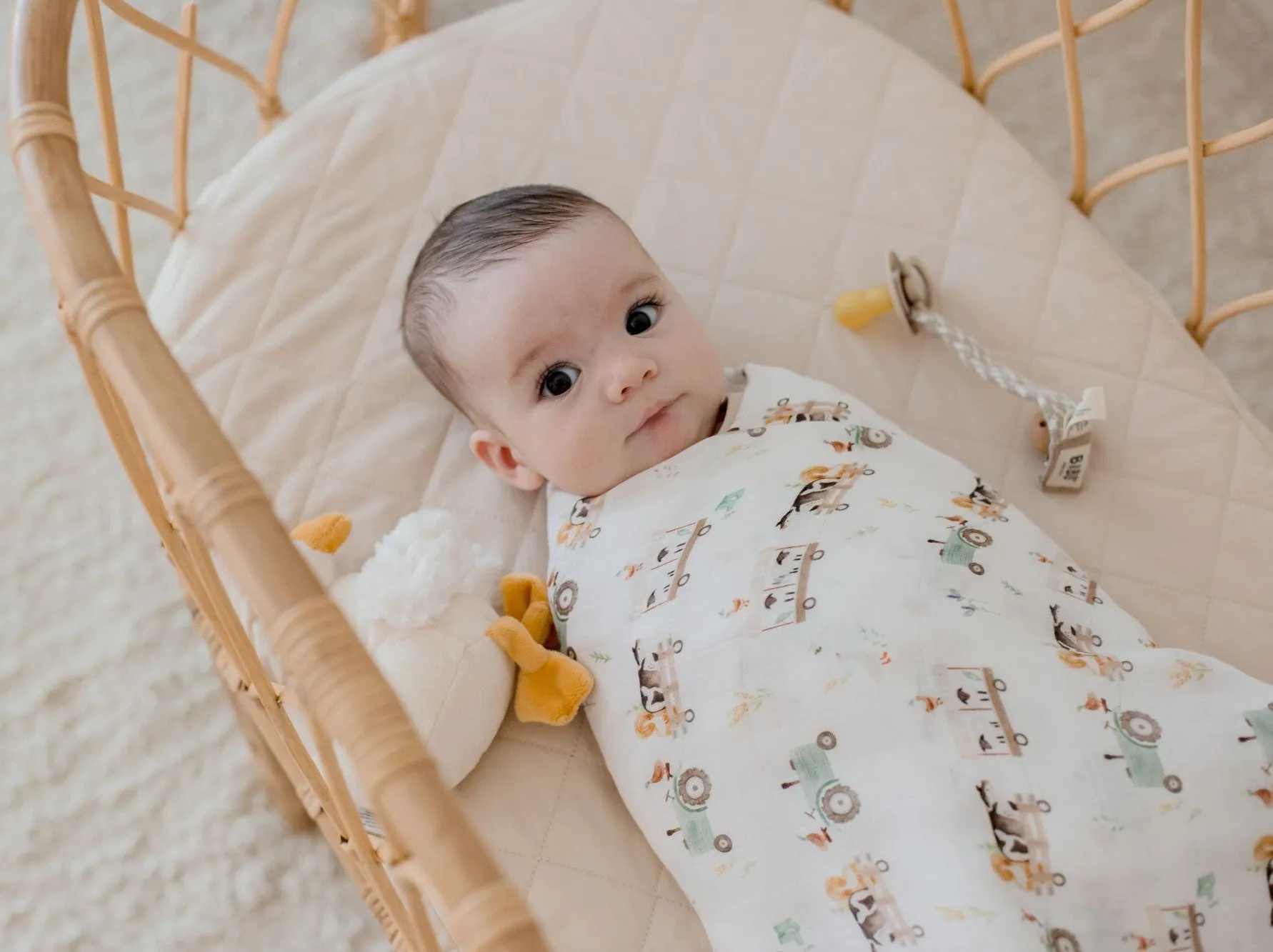 Bambella Designs Bamboo Cotton Muslin Swaddle Wrap - Oakwood Farm