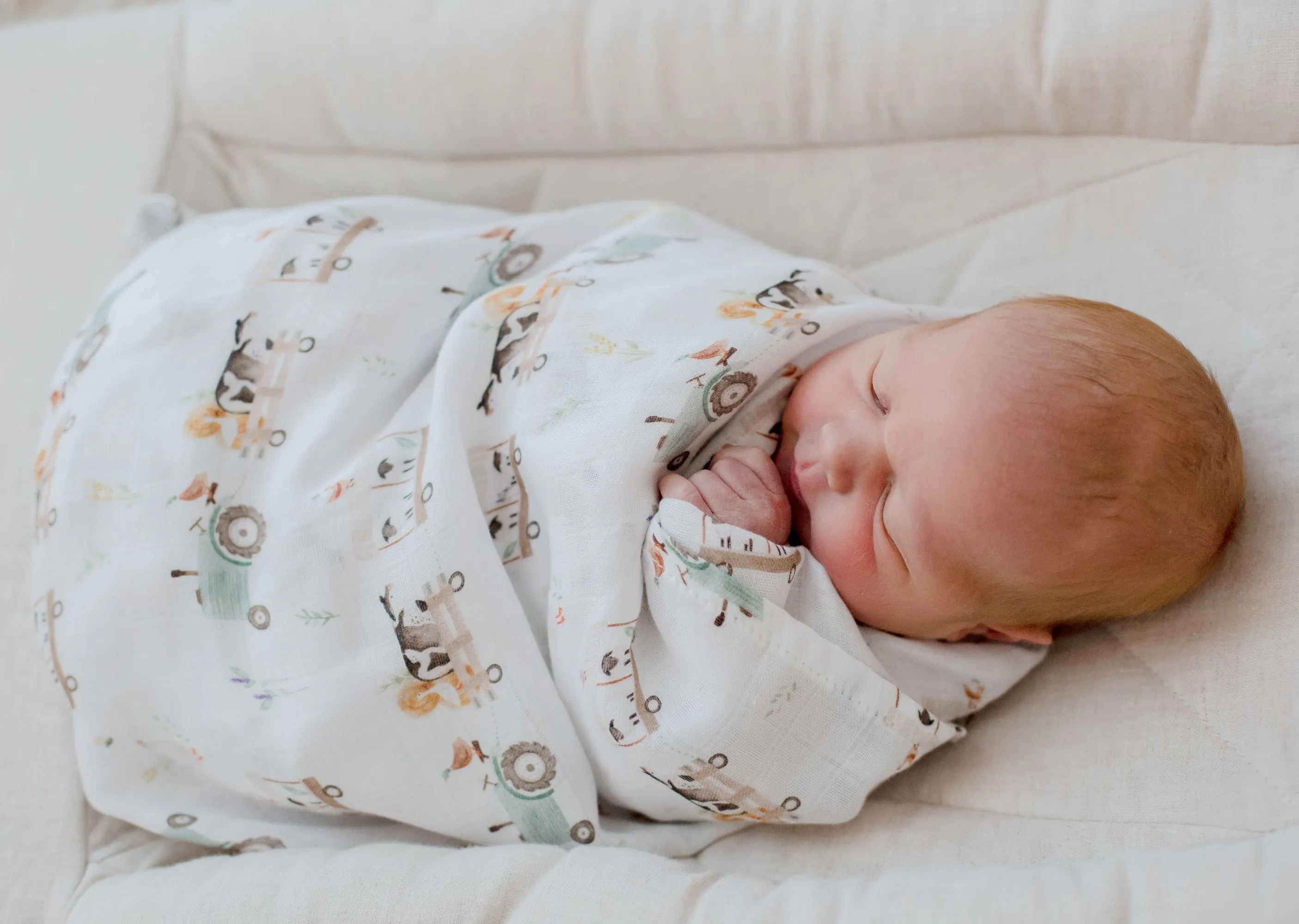 Bambella Designs Bamboo Cotton Muslin Swaddle Wrap - Oakwood Farm