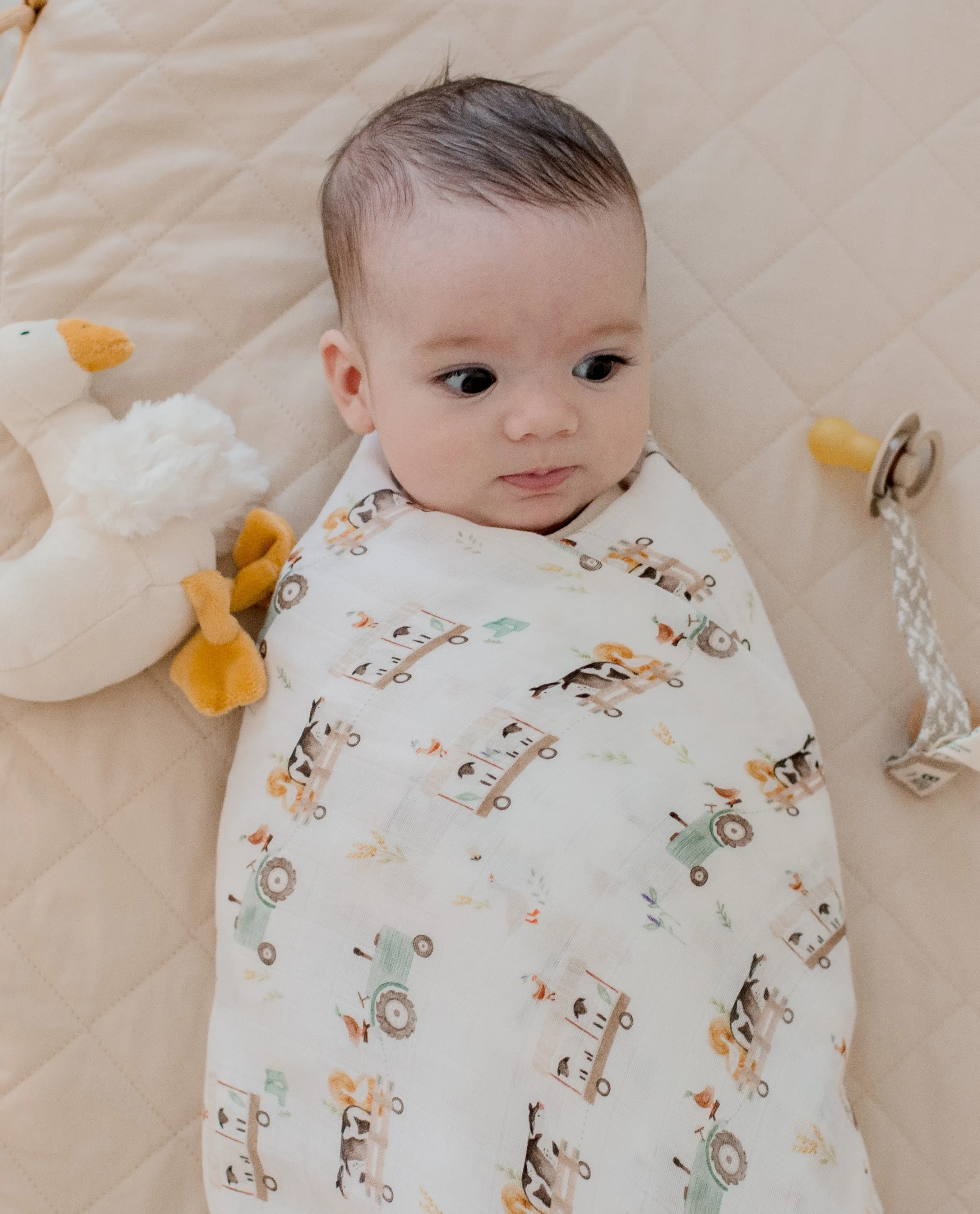 Bambella Designs Bamboo Cotton Muslin Swaddle Wrap - Oakwood Farm