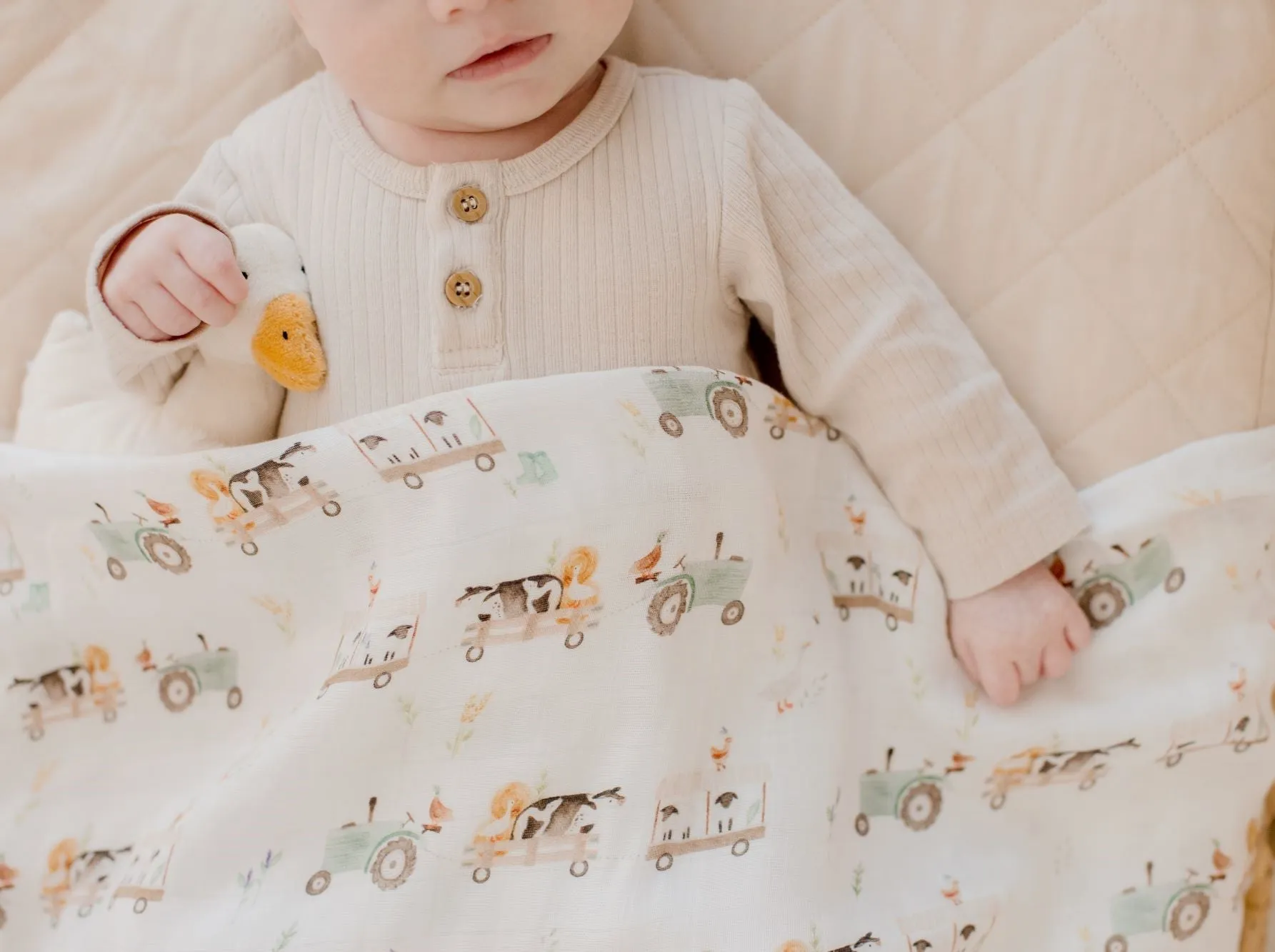 Bambella Designs Bamboo Cotton Muslin Swaddle Wrap - Oakwood Farm