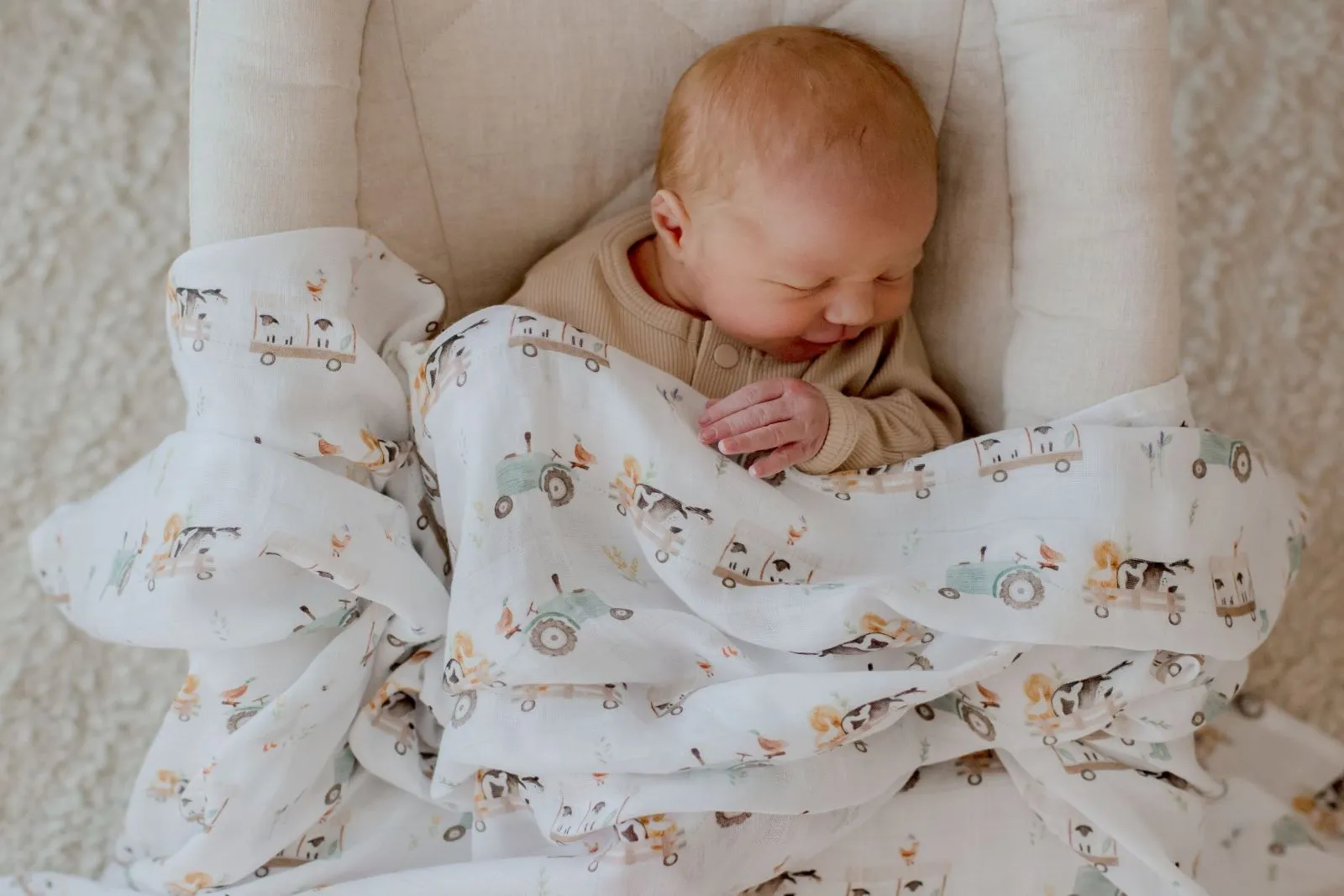 Bambella Designs Bamboo Cotton Muslin Swaddle Wrap - Oakwood Farm