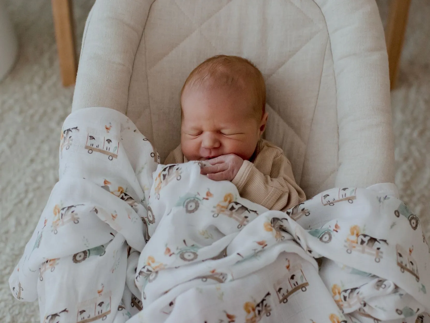 Bambella Designs Bamboo Cotton Muslin Swaddle Wrap - Oakwood Farm