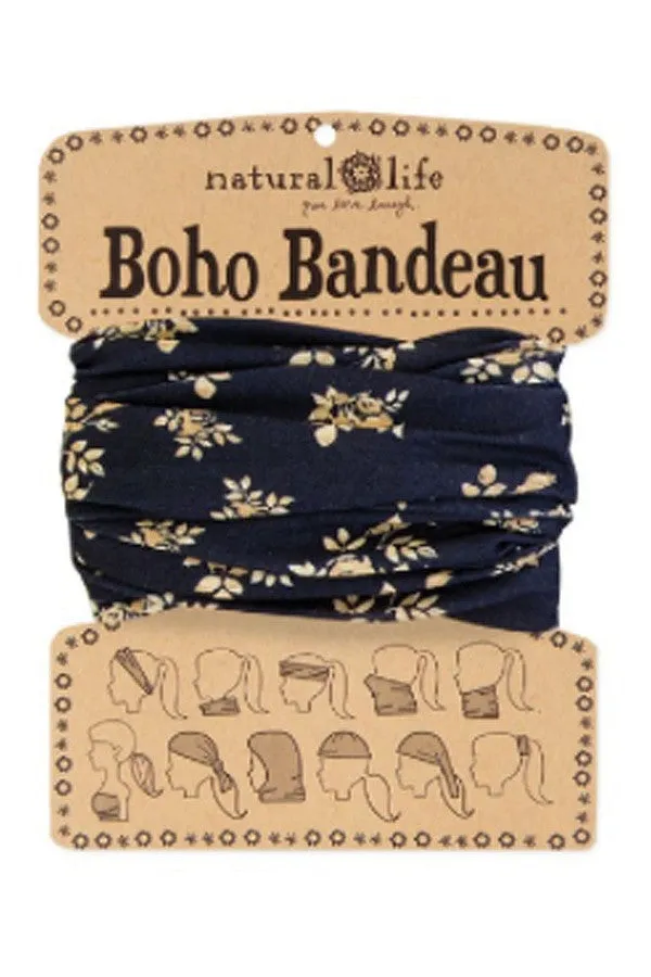 Boho Bandeau - Black Cream Floral