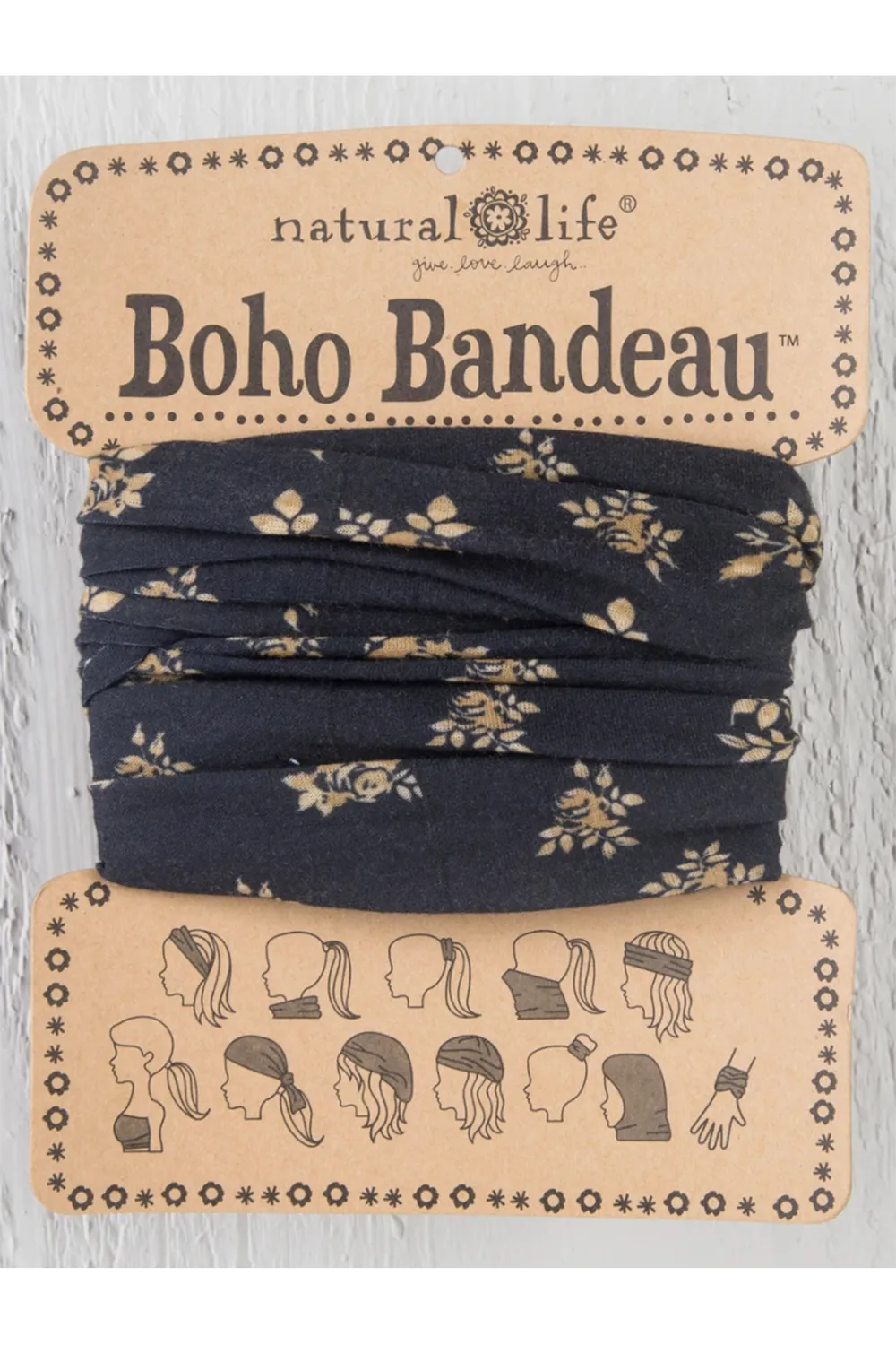 Boho Bandeau - Black Cream Floral