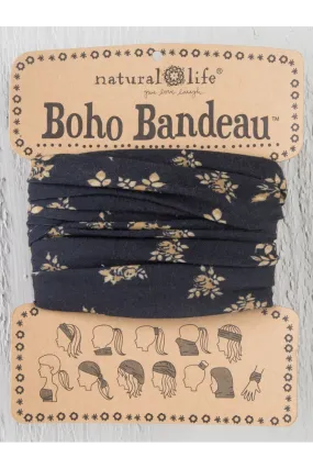 Boho Bandeau - Black Cream Floral