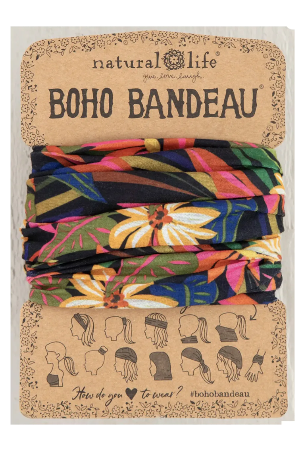 Boho Bandeau - Black Tropical