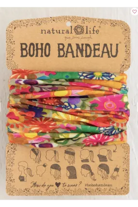 Boho Bandeau - Floral Printed Blue Cream