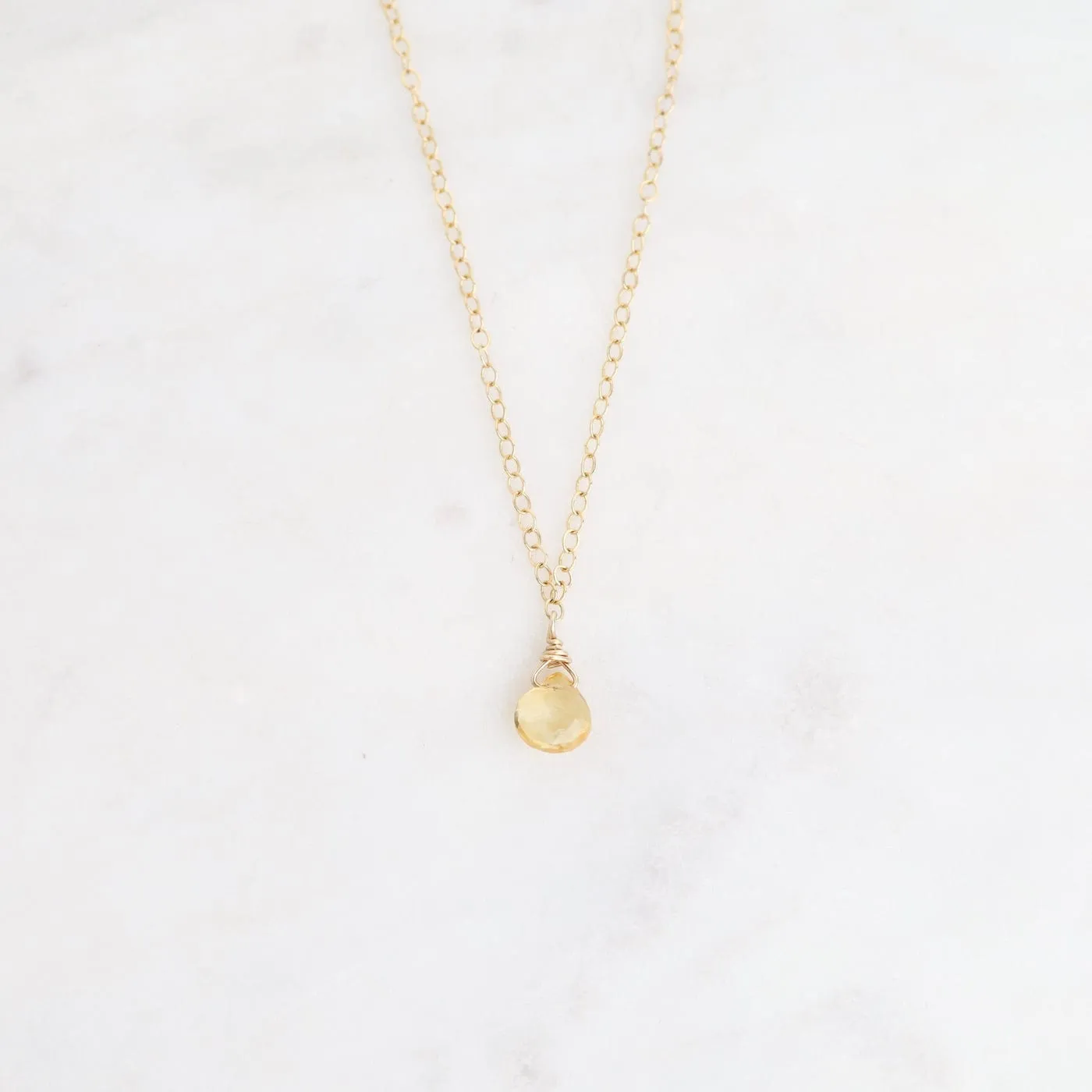 Delicate Brio Drop on Gold Filled Necklaces