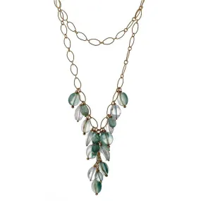 Delicate Chain with Aquamarine and Apatite Gemstones