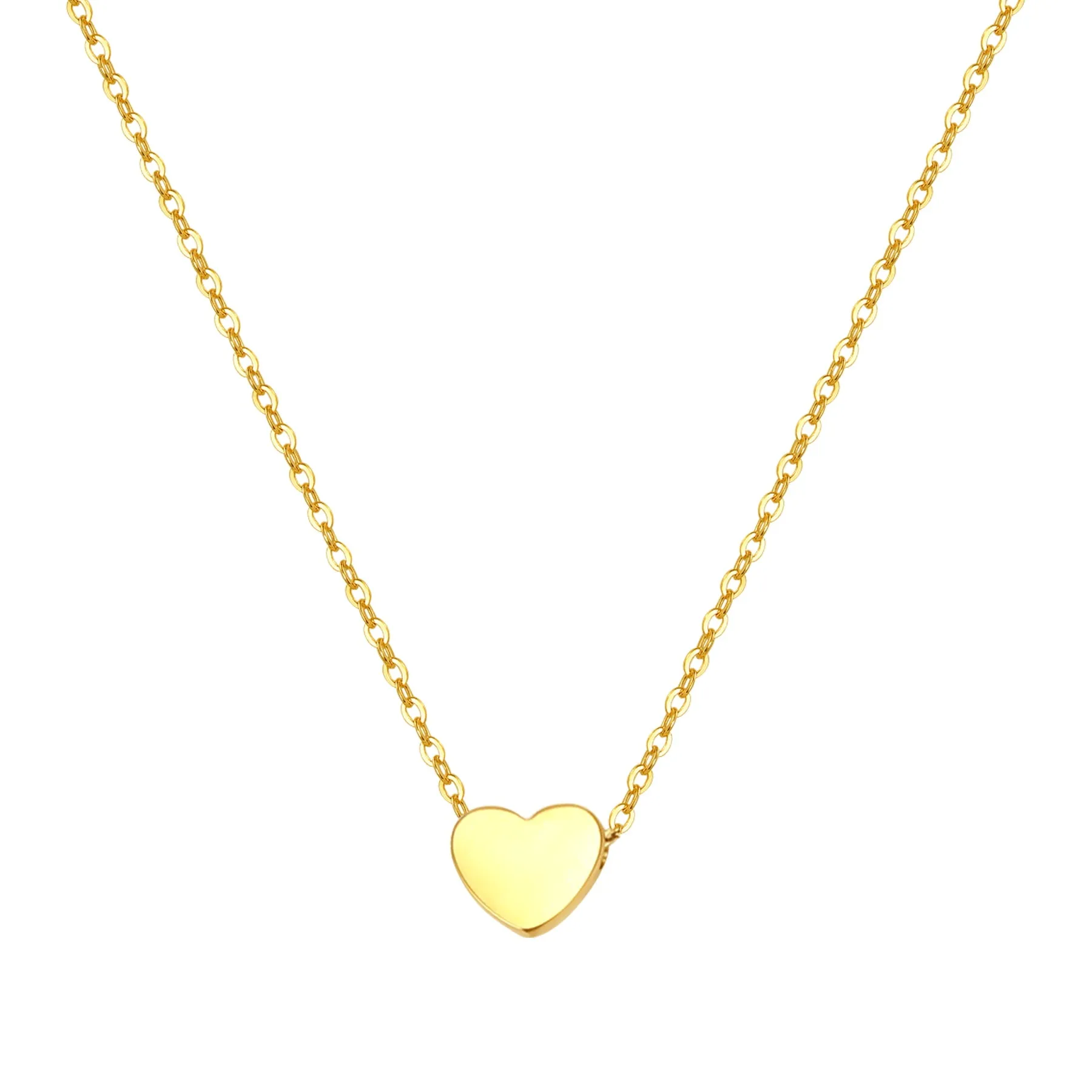 Delicate Heart Pendant Necklace Gold