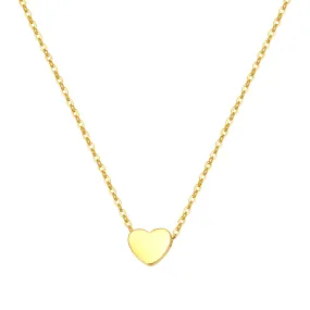 Delicate Heart Pendant Necklace Gold