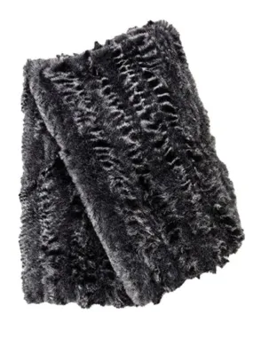 Fingerless Gloves - Cuddly Faux Fur In Black With Rattle And Shake