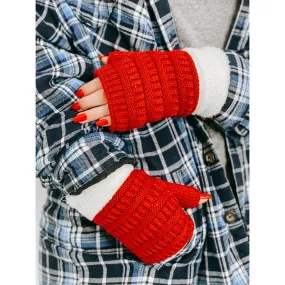 FINGERLESS SHERPA LINED GLOVES