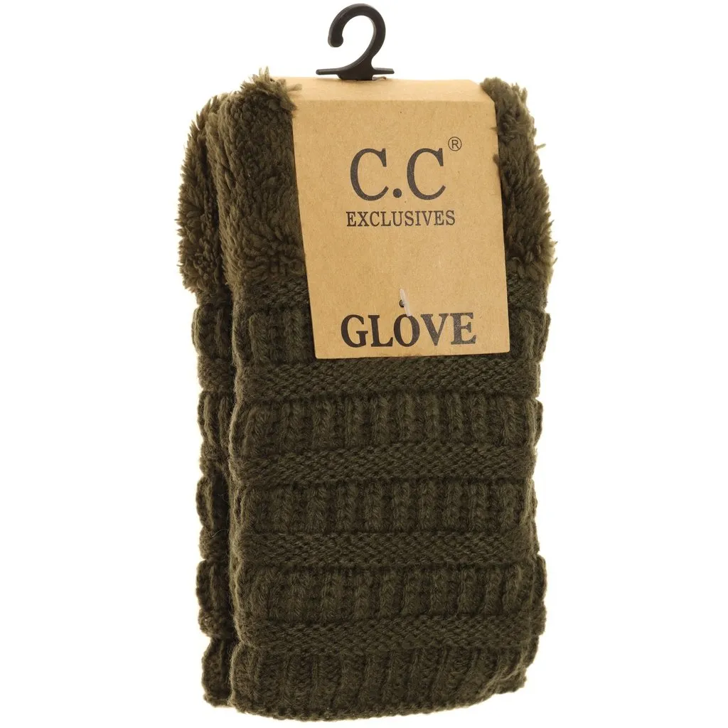 FINGERLESS SHERPA LINED GLOVES