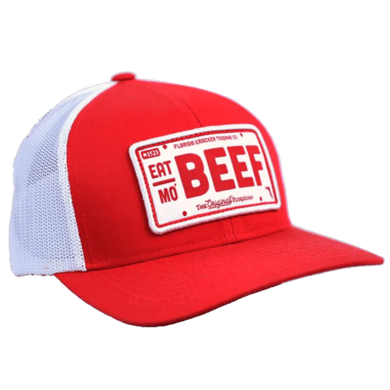 Florida Cracker Trading Co. Men's Eat Mo' Beef Red Patch Hat