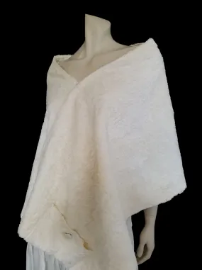 Fluffy White Wrap With Pockets