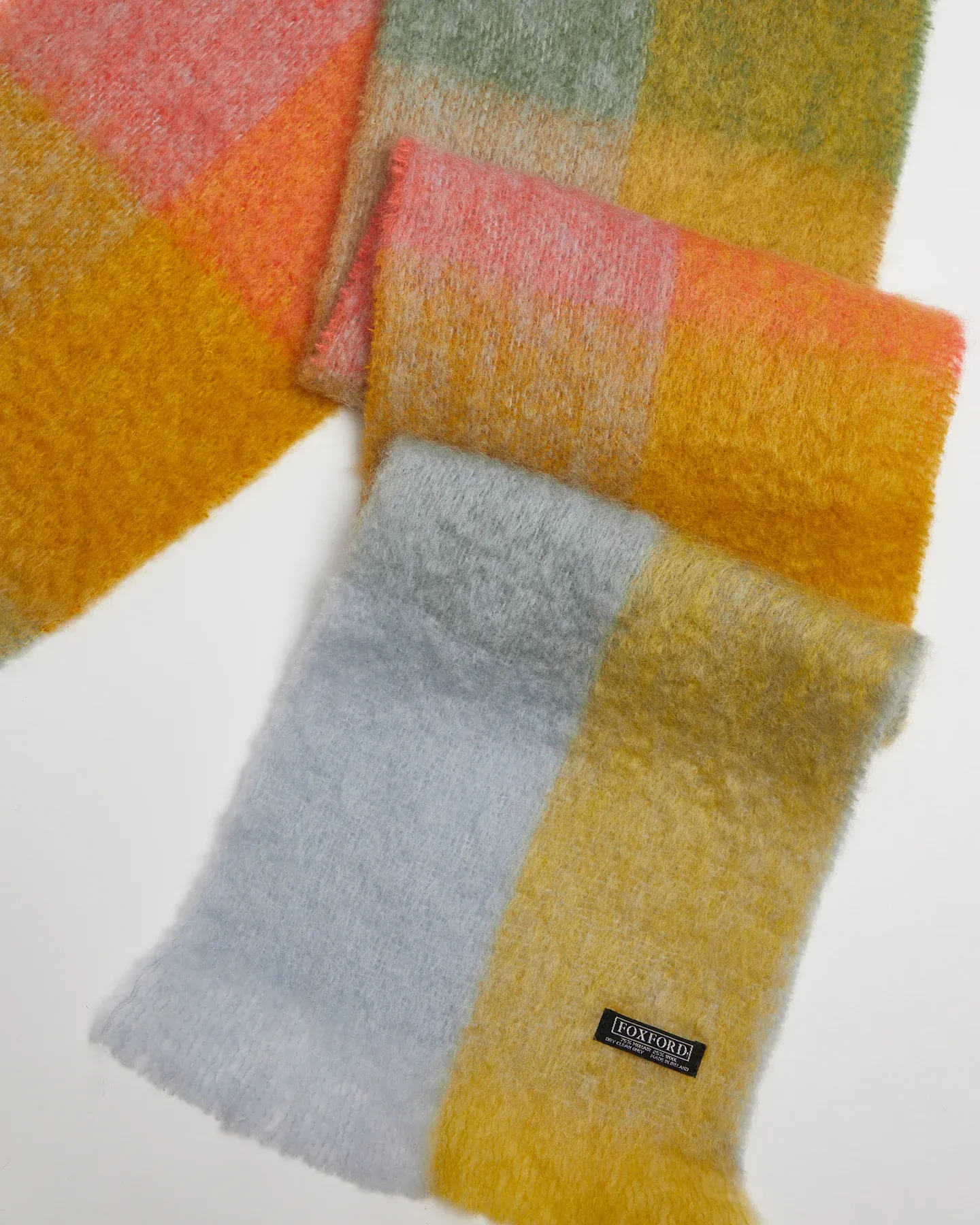 Foxford Blue And Gold Mohair Scarf