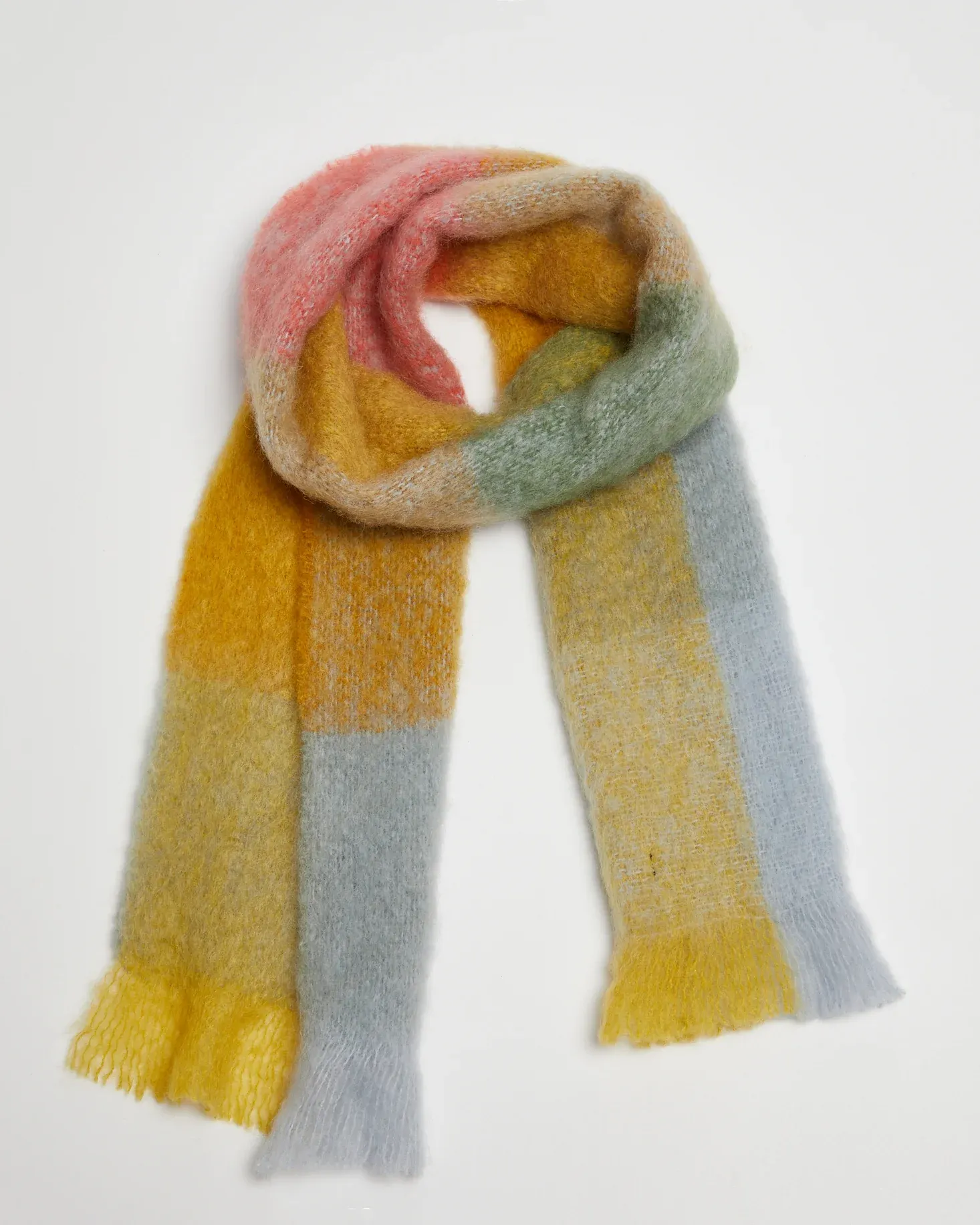 Foxford Blue And Gold Mohair Scarf