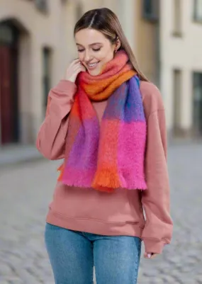 Foxford Giant Mohair Scarf | Pink Red