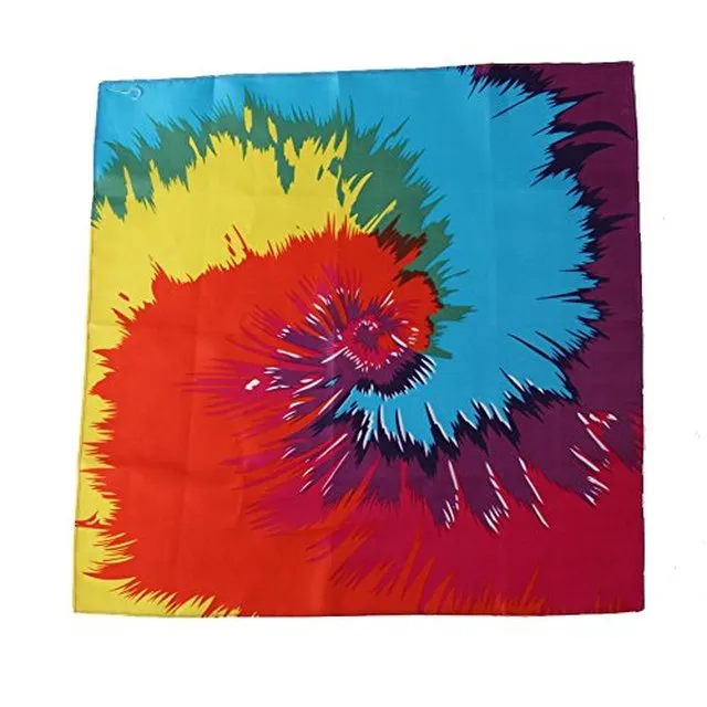 Funky Tie-Dyed Bandana 22in x 22in