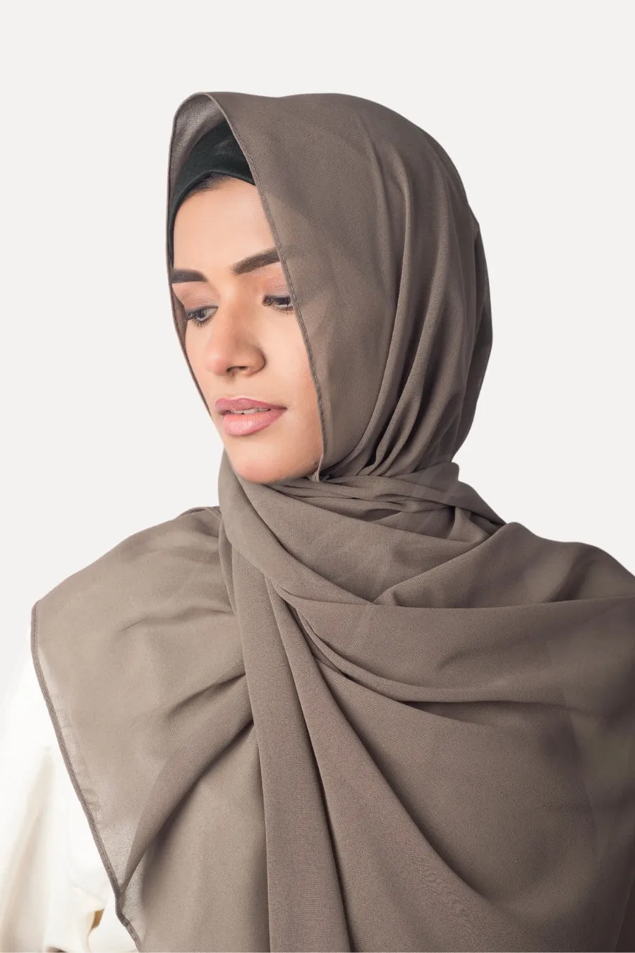 Georgette XL Hijab - Dark Taupe