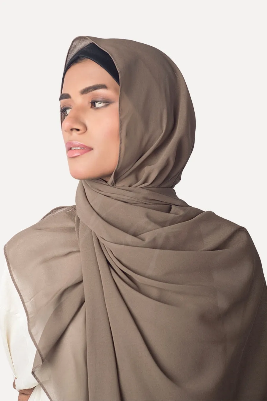 Georgette XL Hijab - Dark Taupe