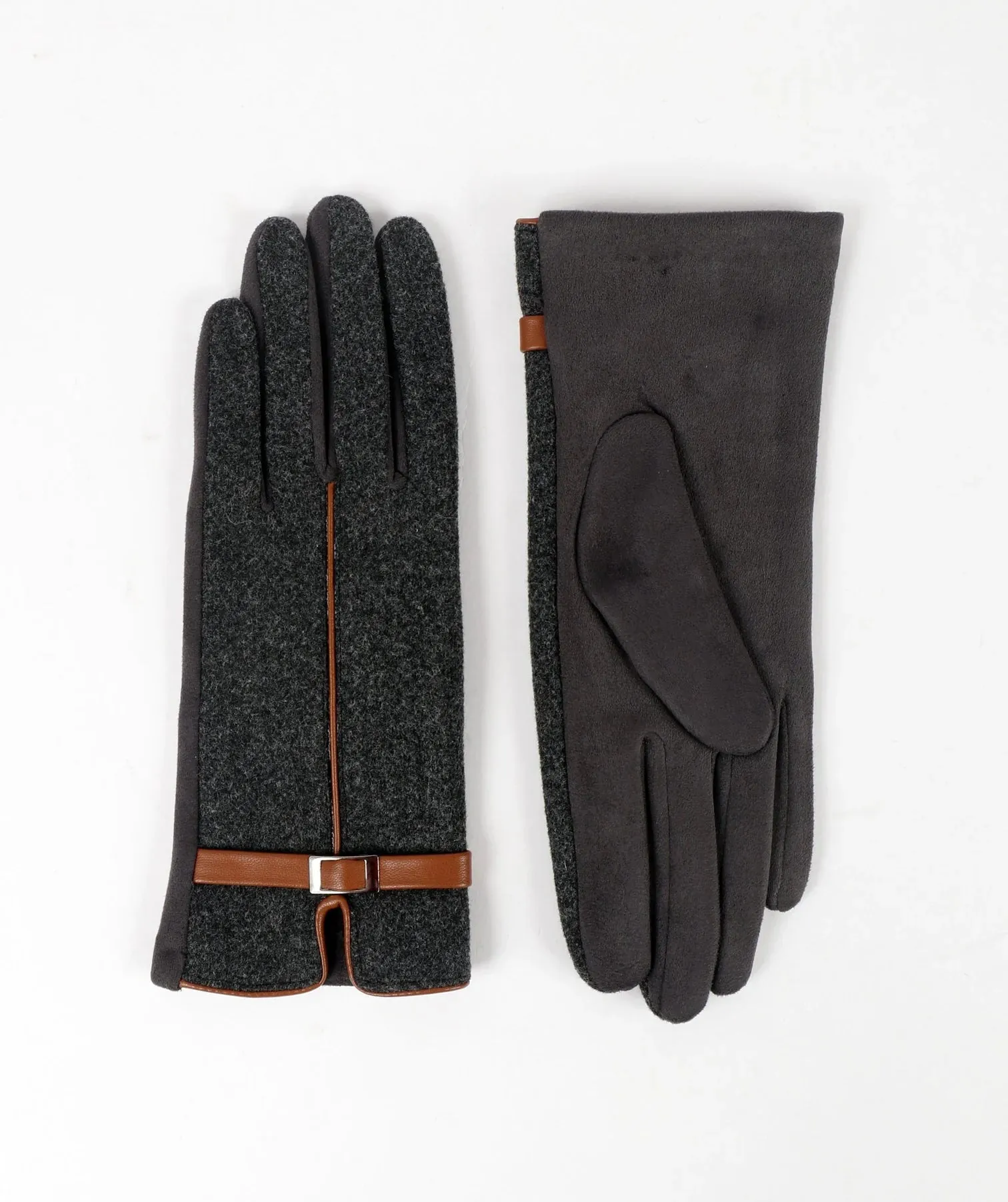 Georgia Grey Gloves with Tan Gloves Charcoal