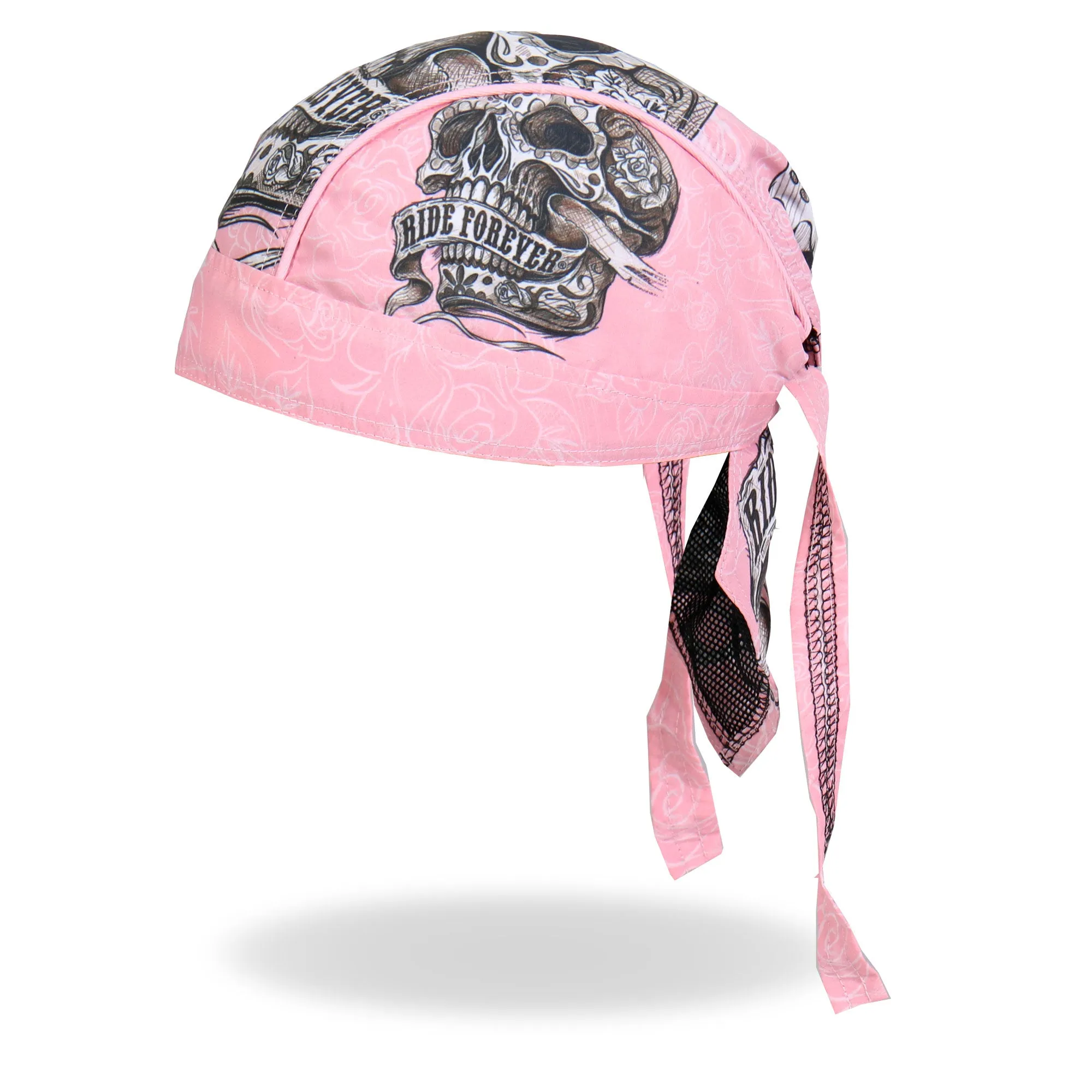 Hot Leathers Banner Skull Lightweight Pink Headwrap HWH1087