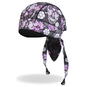 Hot Leathers Sugar Skull Lightweight Headwrap HWH1078