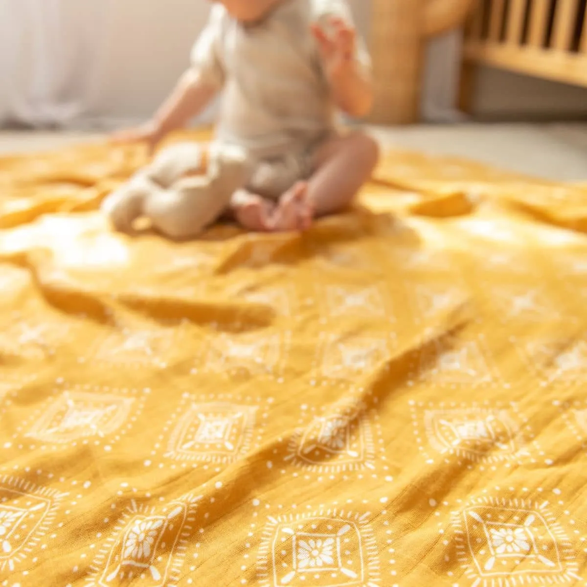 Kiin Baby Organic Muslin Swaddle - Morocco Amber