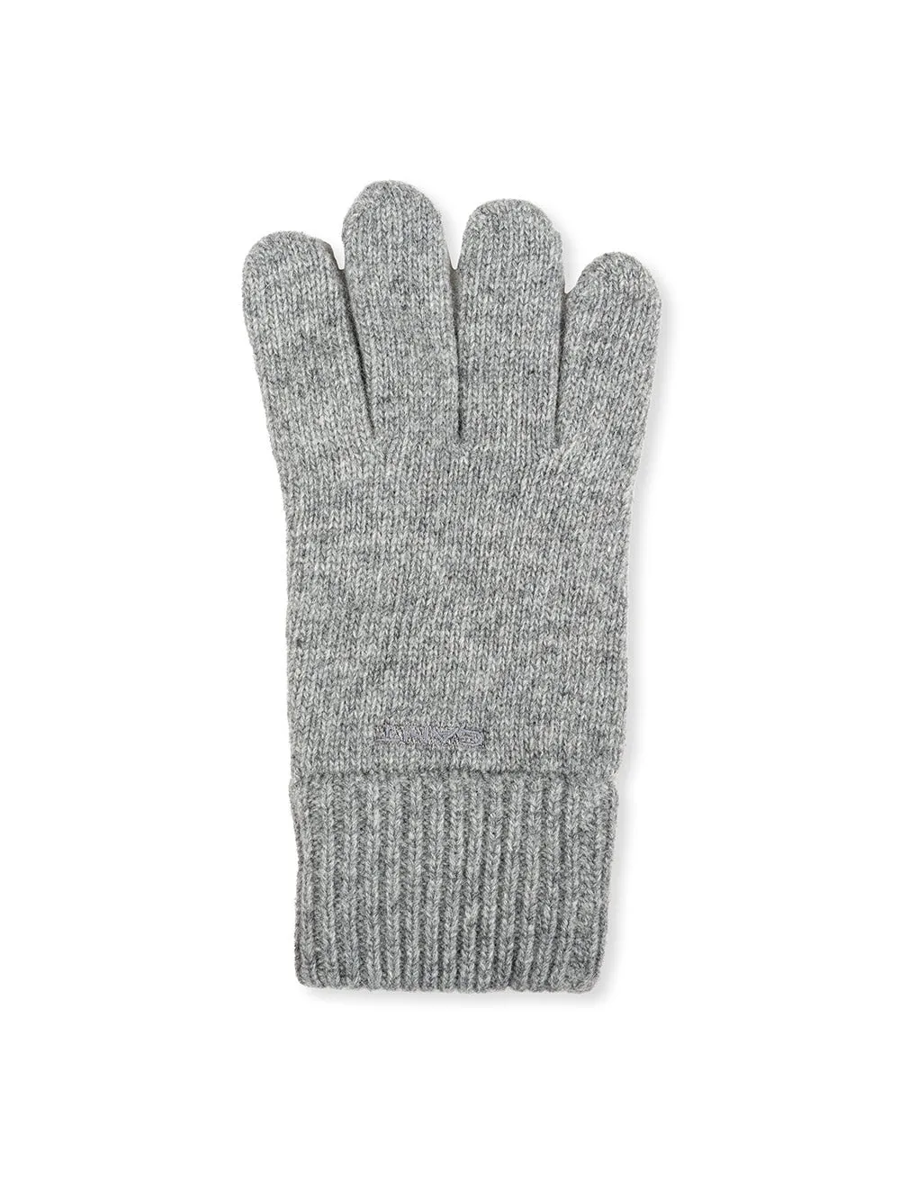 Knitted Wool Gloves Dark Grey Melange