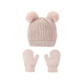 Little Gigglers World Cute Kids Knitted Hat and Gloves Set