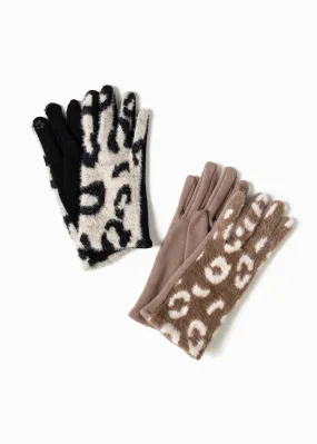 Look By M Eyelash Leopard Gloves SG9781