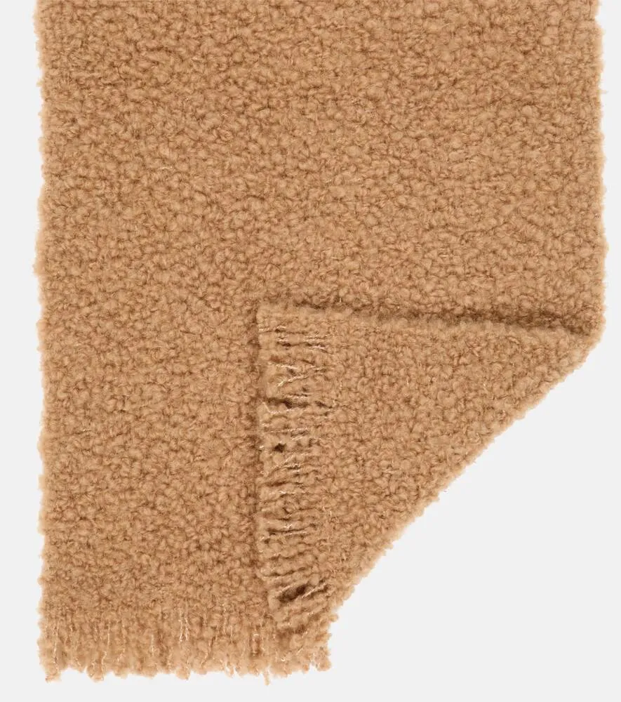 Loro Piana fluffy bouclé scarf, beige