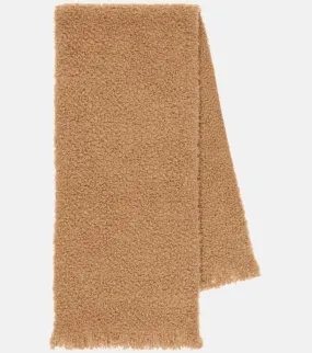 Loro Piana fluffy bouclé scarf, beige