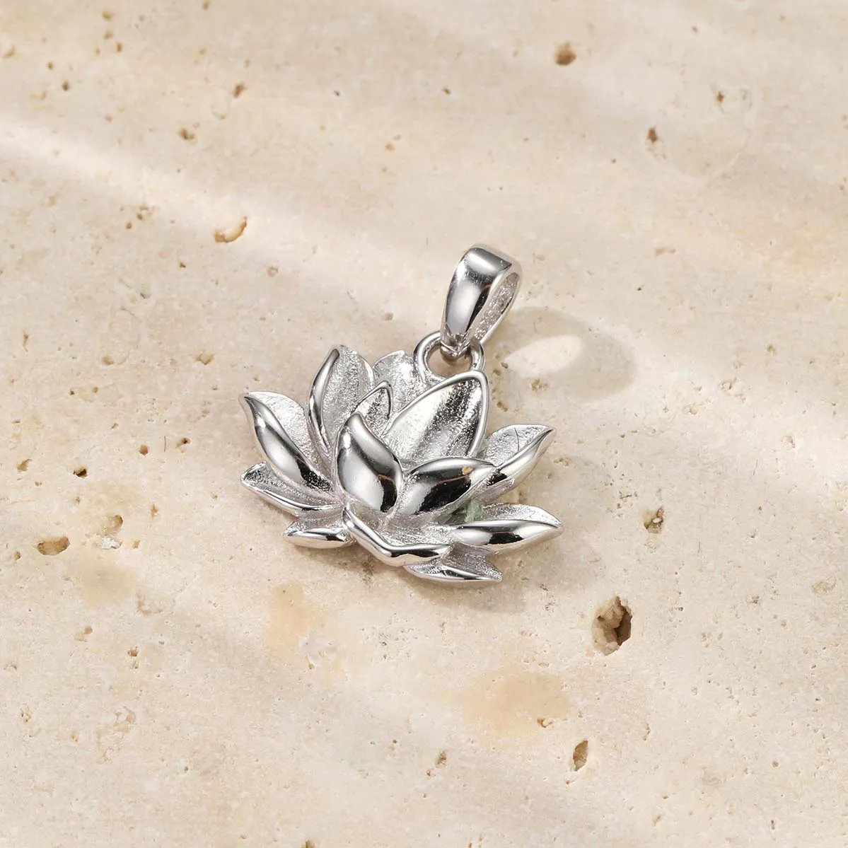 Lotus Pendant Necklace for Perseverance Sterling Silver