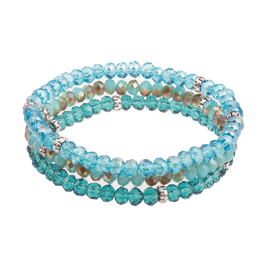 Mermaid Kids Crystal Bracelet 3 Stack Set