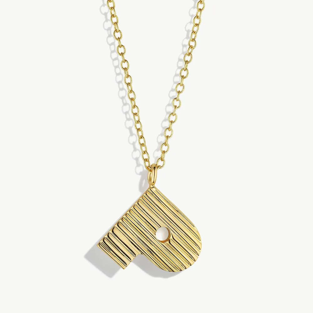 Meta Initial Necklace