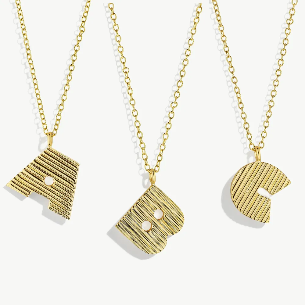 Meta Initial Necklace