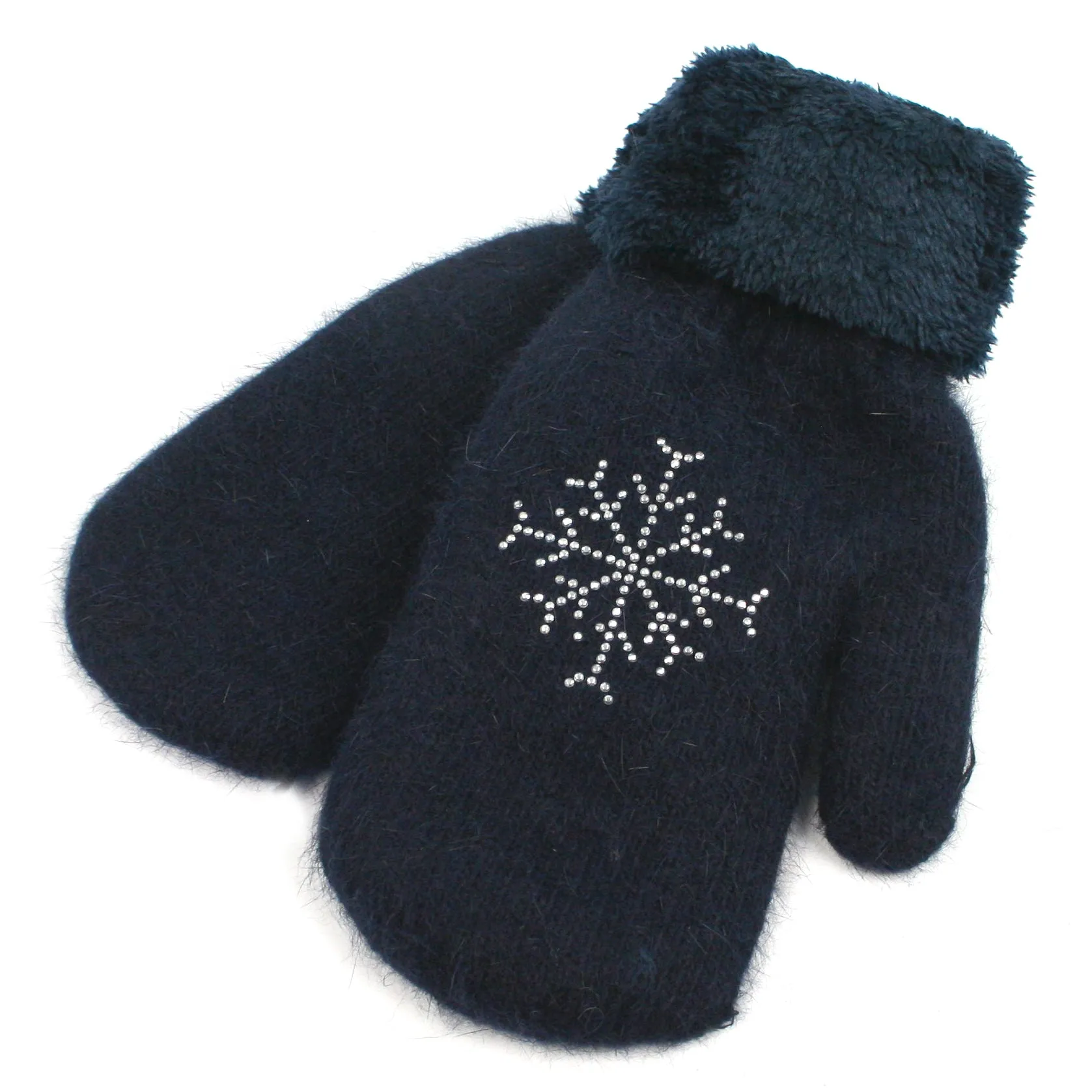 Mitten/Glove - Navy Blue Snowflake