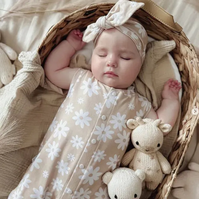 Neutral Flowers Sleeveless Romper