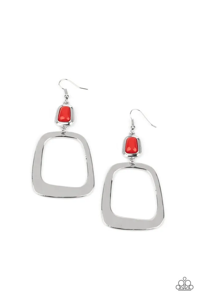 Paparazzi Earring ~ Material Girl Mod - Red