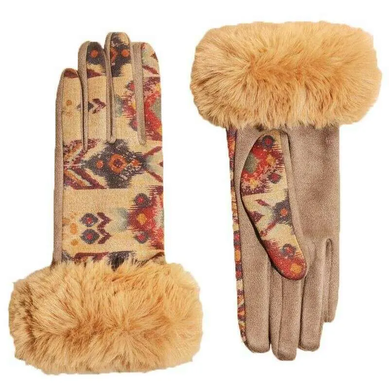 Powder Bernadette Warm Ikat Gloves - Cream