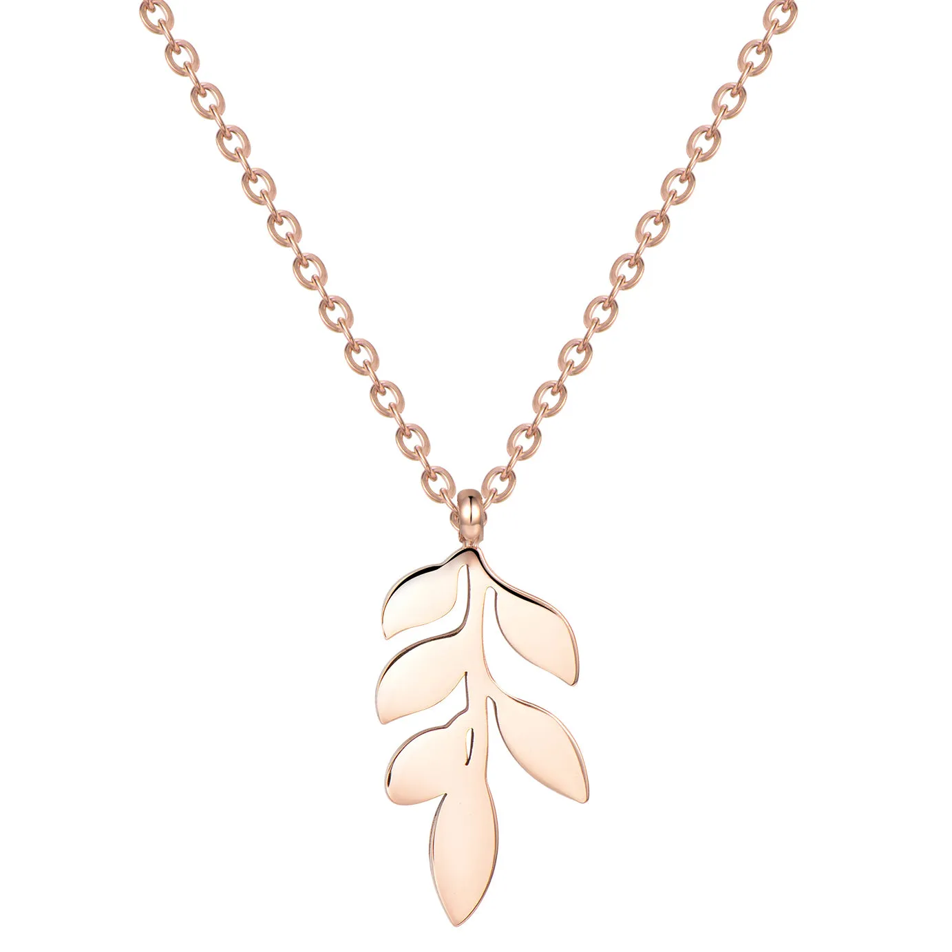 Pretty Leaf Necklace Rose Gold