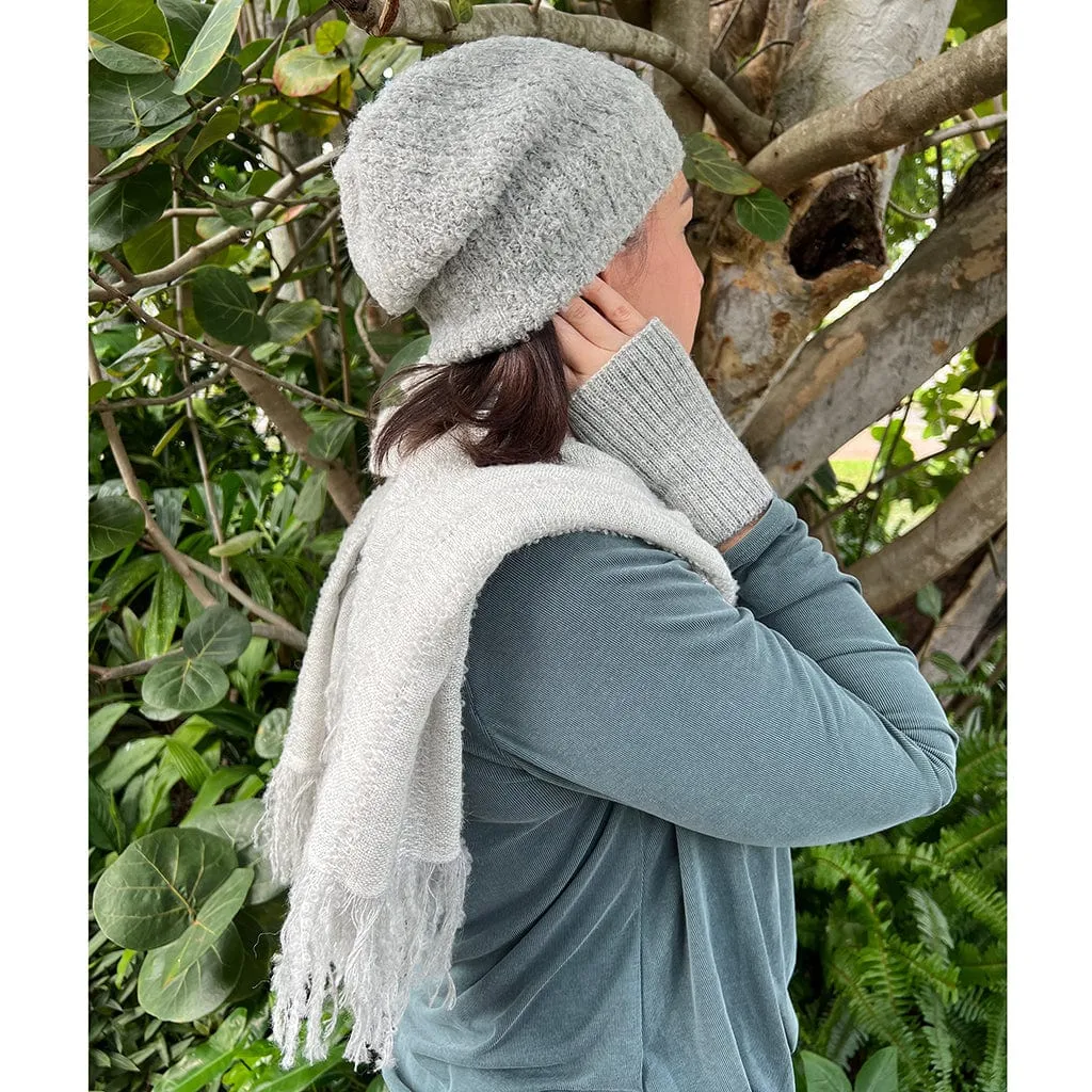 SLATE   SALT Women's Gray Loop Knit Alpaca Scarf