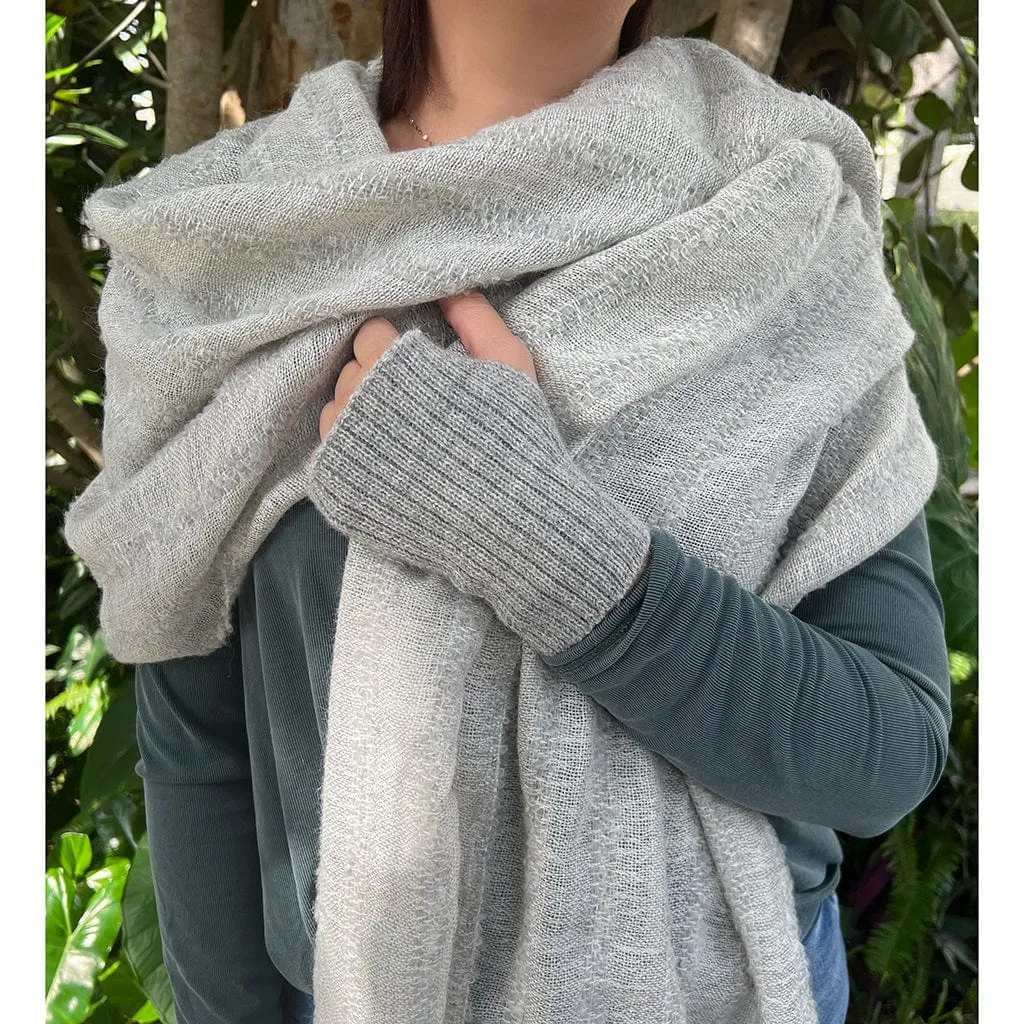 SLATE   SALT Women's Gray Loop Knit Alpaca Scarf