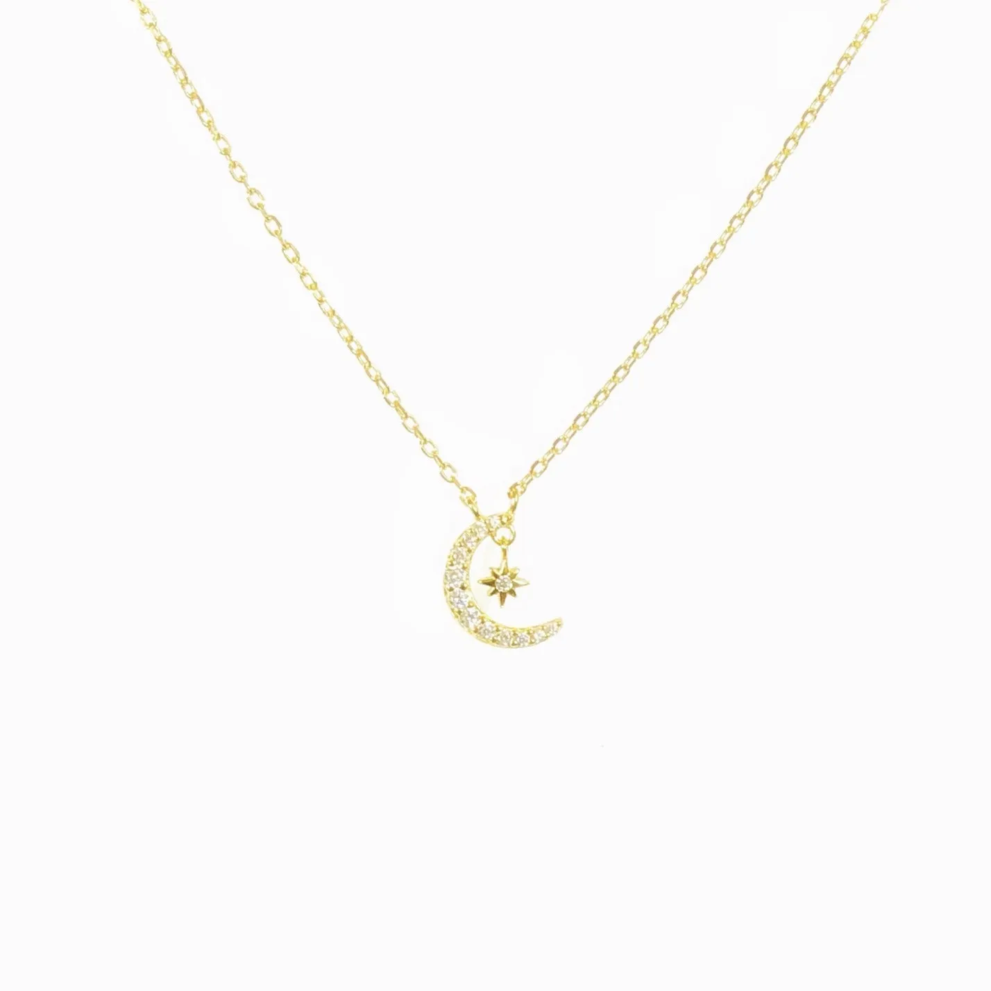 Star Moon Delicate Chain Necklace