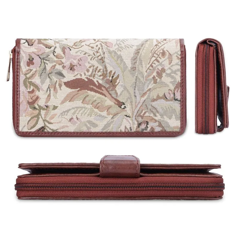 THE CLOWNFISH Filipia Ladies Wallet Womens Wrist Clutch Purse (Off White- Floral)