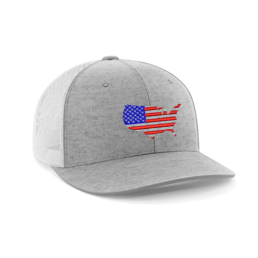 USA Flag Embroidered Trucker Hat