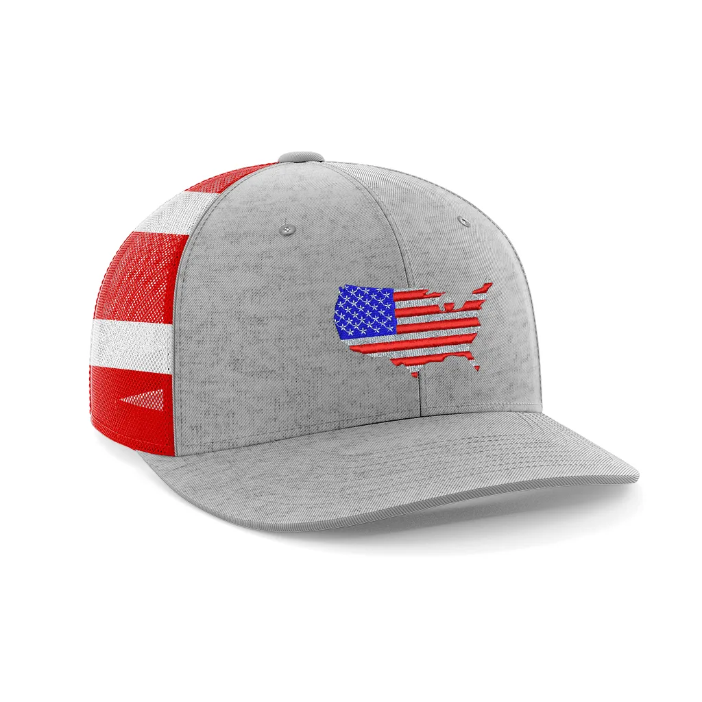 USA Flag Embroidered Trucker Hat